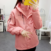 Winter three-in-one suit suit women plus velvet thickened rainproof skiing outdoor sports detachable two-piece male