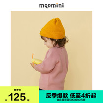 Anti-season]MQD mens childrens pattern half cardigan sweater sweater 20 winter baby thickened sweater childrens set