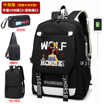 Backpack male cartoon animation childrens large-capacity backpack female Korean version of the trend high school junior high school students primary school school bag