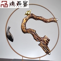 Blessing fish and bird wood living room counter entrance club partition Feng Shui ornaments creative home accessories Simple and modern