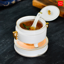 Hotel Chinese ceramics Phnom Penh tableware direct sales Candle heated birds nest on the cup Liao ginseng with cover wing cup Bowl Ming furnace