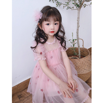 Girl Princess Dress Birthday Fluffy Yarn Dress Summer Dress Foreign Air Mesh Yarn Dress Dress 2022 New Childrens Skirt Superfairy
