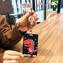 Retractable bus card sleeve hard cute access control card set easy to pull buckle student transportation card rice card IC card set