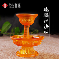 11cm Glazed glass Guardian Cup Eight auspicious offering cup offering Tibetan Buddhist supplies Tantric supplies Xiangrui