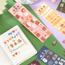 Cute Little Bear Cuka Sticker Korean Cartoon Handbooks Ben Diary Diary Decorative and Painted Material Collage Baking Teen Hearts