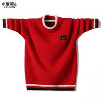 2020 new autumn and winter thick childrens big boys sweater Boys cardigan knitted jacket round neck Korean version of the base shirt