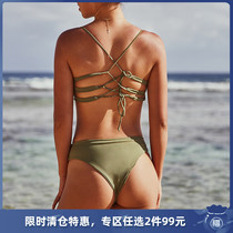 ALPHA European and American bikini lace-up three-point swimsuit thong (non-quality issues do not support return)
