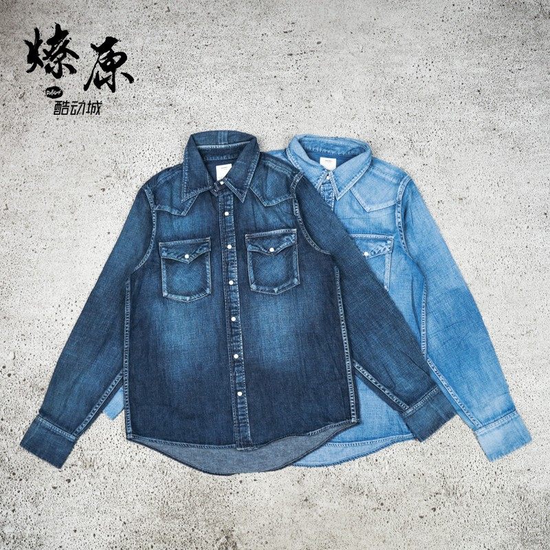 燎原 装备装 vis visvim SOCIAL SCULPTURE SHIRT DAMAGED 19SS Denim Shirt