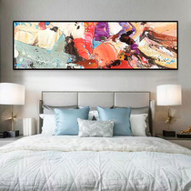 Hand Painted Oil Painting Drawing Room Decoration Painting Modern Simple Nordic American Abstract Color Block Solid Color Bedroom Hanging Painting