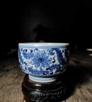 Jingdezhen Ceramic Hand-painted Wind Tail Tangle Branches Lotus Imitation of the Ming Dynasty Masters Cup Imitation Ancient Green Flowers Single Cup Inner Ploy utiliturian tea furniture