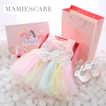 Baby gift box summer princess dress dress cotton dress female baby Full Moon gift 100 days high-end gift