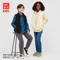 Uniqlo autumn and winter childrens clothing boys and girls long velvet vest warm fleece (coral fleece) 442205