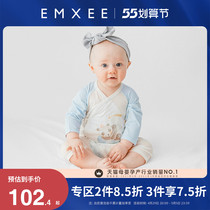 (new products) KIDMANS BABY CONJOINED CLOTHES SUMMER 0-6 BABY PYJAMAS Palate Newborn Bag Fartsuit Khaclothes Climbing Suit