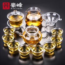 Haofeng thickened heat-resistant glass Kung Fu tea drinking set Household Japanese simple tea pot tea cup Tea ceremony accessories