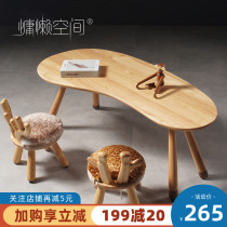 Nordic home childrens learning table Kindergarten baby table and chair Simple solid wood toy game table Writing small desk