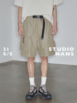 (NANS) Magnetic belt buckle segmented multi-pocket speed dry anti-wrinkling function in trousers BELT SHORTS