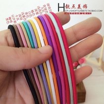Korean black leather band hair circle Hair rope High elastic ponytail head rope tie hair long rubber band elastic band