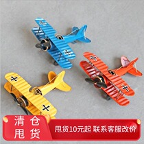 Creative Childrens Room Living Room Wine Cabinet Fighter furnishing Eurostyle Antique Iron Art Aircraft Model Pendulum home Ornament