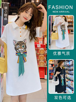 Pregnancy Woman Dress Summer Dress Dress Dress 2022 New Cartoon T-shirt Dress Fashion Minus Mid-Length T-Shirt Summer Pregnant Woman Skirt