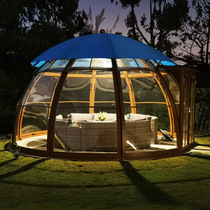 Outdoor sun room Villa terrace Leisure sun room Bed and breakfast awning Luxury aluminum alloy gazebo tent wooden house
