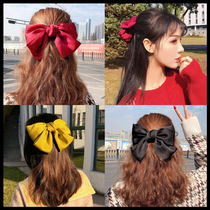  Net red adult bow hair accessories Japanese Lolita silk hair rope back of the head spring clip hairpin lady Western style