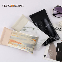 Marble pattern splicing pocket new optical glasses bag waterproof pu leather glasses bag wholesale