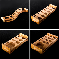 Bamboo bullet cup holder liquor cup holder spirits cup holder wine dispenser bamboo rack set Mouthful cup holder