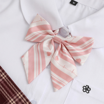 (Hard work)Thumping original college style student JK uniform female bevel flat corner bow tie collar flower accessories