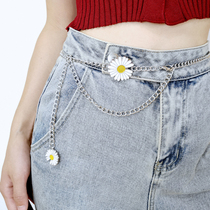 ins tide Daisy fashion chain dress waist with pants waist chain belt Net red decoration wild tide