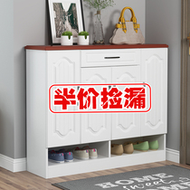 Solid Wood multi-layer shoe cabinet home door space storage locker economical entrance entrance balcony cabinet