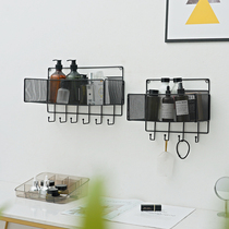 Punch-free toilet wrought iron storage rack wall-mounted bathroom non-perforated toilet bathroom wash and wash products storage towel rack