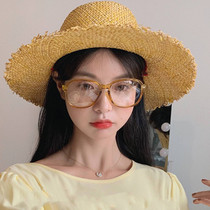 Ni Ni with the same ins net red Fan Zhiqiao TR90 retro anti-blue light radiation glasses female big face thin myopia tide