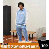 ZONEiD2022 autumn and winter new products sleeveless printing hooded sweater mens plus velvet trend basketball sports fitness hoodie