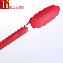 Bun steamed bun food clip bread clip stainless steel clip non-slip silicone head clip pure stainless steel clip