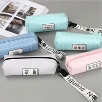Korea Creative Little Fresh Beauty and Less Female Large Capacity Portable Students Pencil Bag Girl Heart Square Pendant Pen Bag