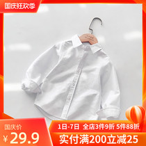 Boy white shirt cotton spring and autumn childrens clothing New Baby College performance coat childrens long sleeve shirt children