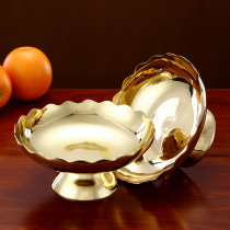 Yuantong Buddha with pure copper for fruit plate Buddha fruit plate light body plain face lotus flower supply plate tribute fruit plate