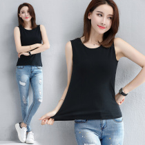 Black camisole vest female base summer Joker short straight slim wide shoulder strap waistcoat large size sleeveless inner tie