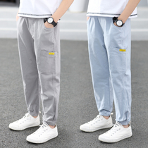 Childrens clothing boys autumn pants thin large childrens trousers Boys anti-mosquito pants autumn 12-year-old childrens casual pants spring and autumn