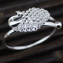 Peacock silver bracelet 999 sterling silver womens personality fashion silver bracelet about 40 grams can be adjusted