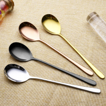 Jozz 304 stainless steel spoon gold solid Korean squash tablespoon portable tableware chopstick spoon set
