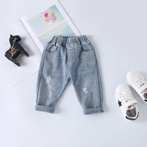 Spring and summer children's clothing boys and girls loose thin jeans casual pants baby beggar pants children's pants
