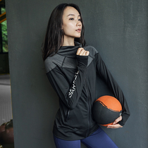 Fitness girl 2021 New Han Fan color color sports coat quick dry stretch slim running long sleeve yoga top