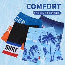 Swimming Pants Mens Defense Awkward Long Legs 50% Flat Corner Printed Color Speed Dry Loose Swim Pants Fashion Big Code Beach Bathing Suit