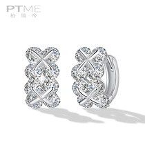 Sterling silver earrings earrings female synthetic crystal rhinestones Korean temperament sleeping without picking simple earrings small earrings