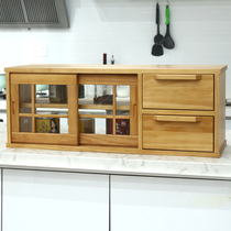 Solid Wood mini storage cabinet cupboard seasoning cabinet small sideboard dining cabinet kitchen glass locker
