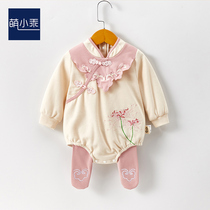 Net Red Baby Clothes Cute Super Cute Autumn Clothes Out Princess Spring Autumn Triangle Khaclothes China Wind Spring Autumn Season Suits