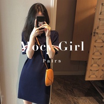 sandro asw knitted dress female 2021 summer new small fragrant wind Super fairy sweet slim long skirt