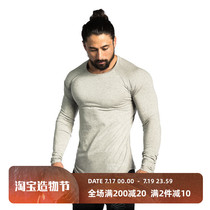 Muscle captain sports long sleeve tights Mens dog brother fitness running Basketball stretch t-shirt training suit top