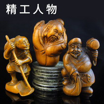 Boxwood Ditang King Shouxing ornaments Xiaotong Lei Zhenzi rich man fisherman beauty Ishikawa Yusong wood carving